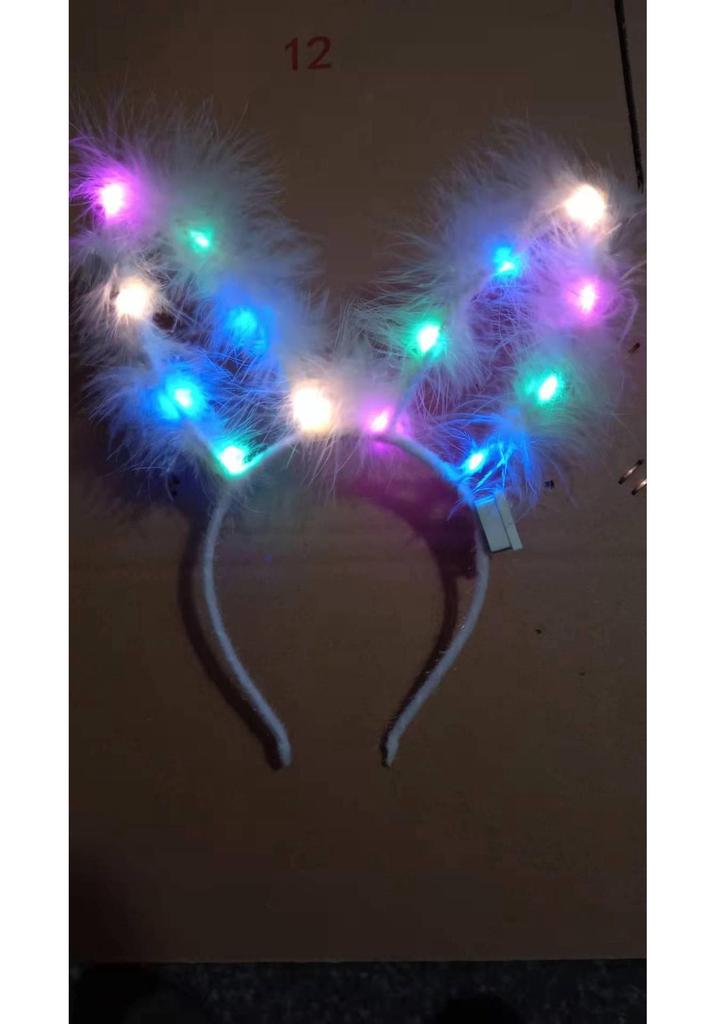 StellaLou Luminous Plush Rabbit Ear Headband & Hair Clip