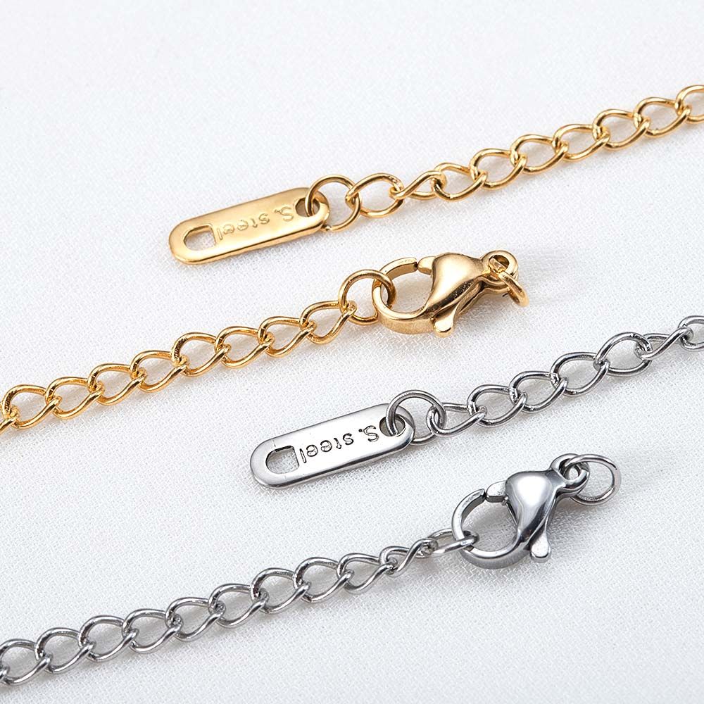 50pcs 10pcs Stainless Steel Extended Extension Tail Chain Lobster Clasps Connector Bracelet Necklace DIY Jewelry Making Finding