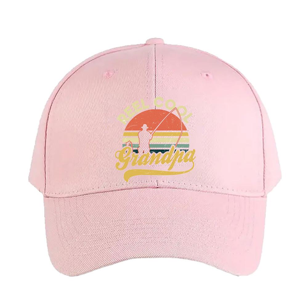 Mens Reel Cool Grandpa Fathers Day Fishing Woman Man Baseball Cap Adult Adjustable with Curved Brim Hiking Fishing Hat
