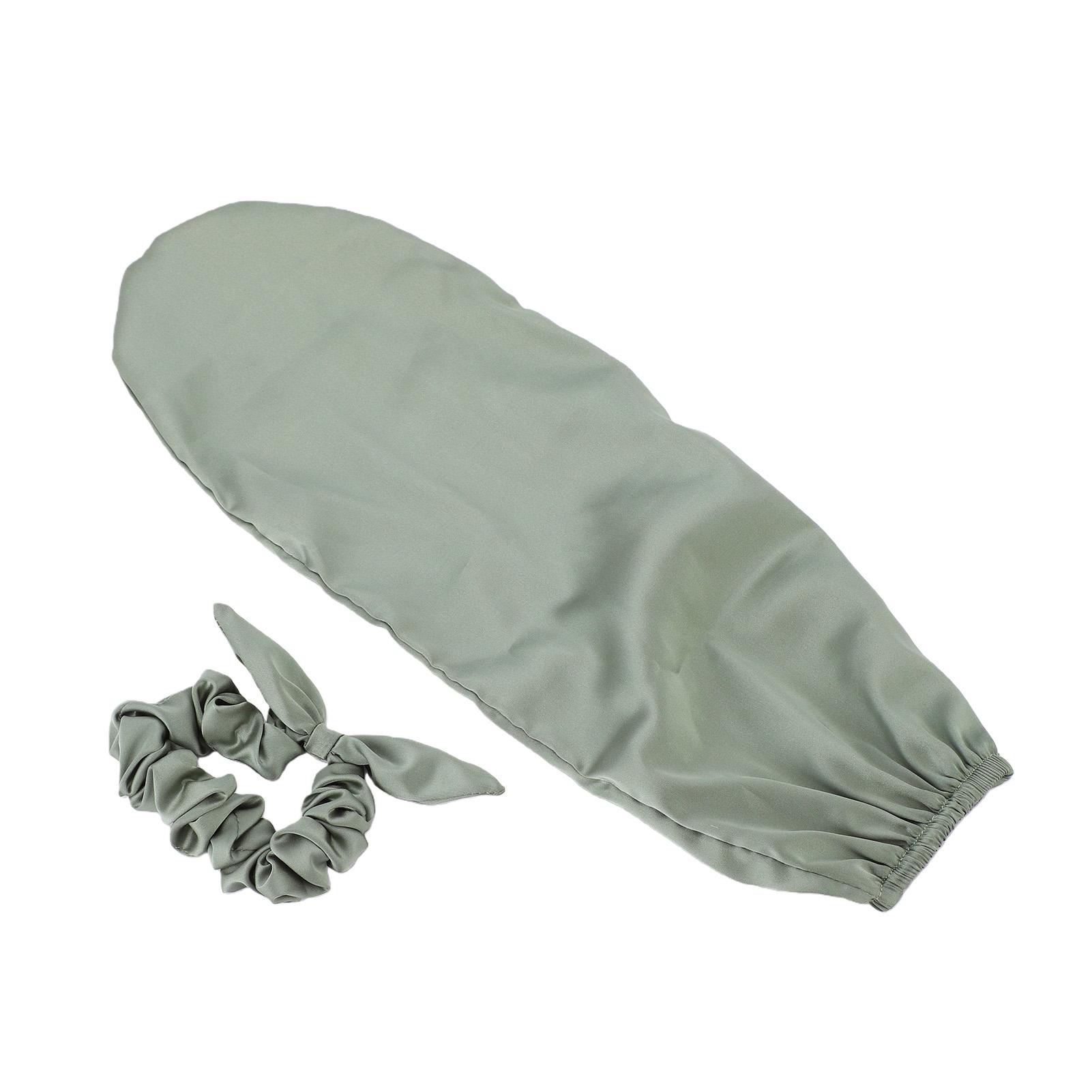 

Women Sleep Hair Bonnet Tail Ponytail Hair Bonnet with Elastic Band for Curly Hair Green