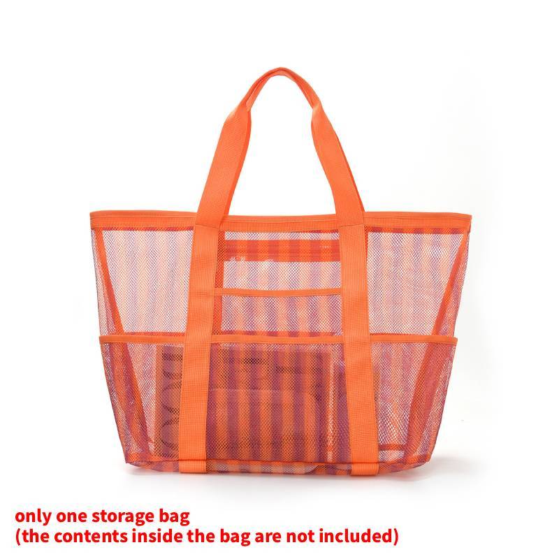 Beach Bag Large Capacity Mesh Tote With Multiuse Design For Travel And Beach Days