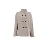Women S Vintage Brown Wool Blend Coat V Neck Commute Warm Outerwear