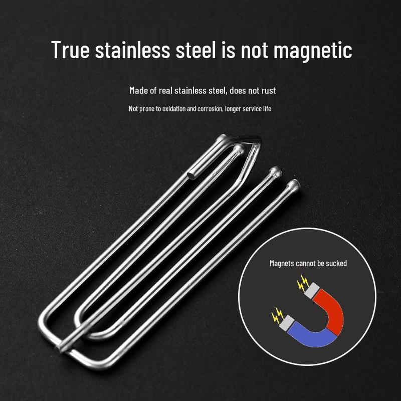 Haczyki i akcesoria do zasłon ze stali nierdzewnej – haczyki czterozębne w kształcie litery S, klipsy do tkanin, klamry i kółka