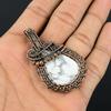 Howlite Pendant, 999 Copper Wire Wrapped Gemstone Jewelry, Handmade Pendant, For Thanksgiving