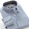Oxford Shirts Men Striped Casual Men Shirts Long Sleeve England Style Big Size Shirts Men