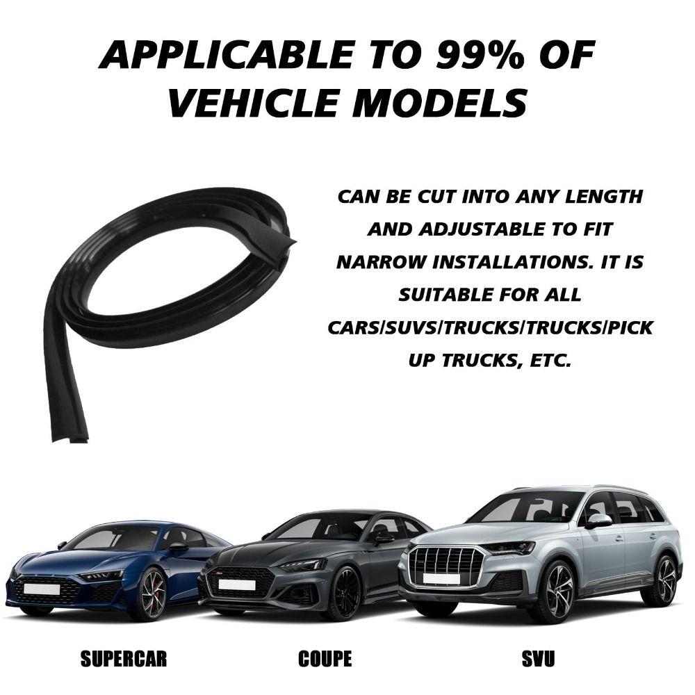 1.7M/5.6Ft Length Car Windshield Cowl Rubber Seal Strip H-Shape Profile Rubber Auto Front Rear Windshield Seal All Weather