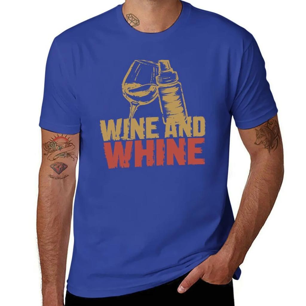 Mothers Day Gift Wine And Whine Mom Gift TShirt Anime T Shirts Vintage Mens T Shirts