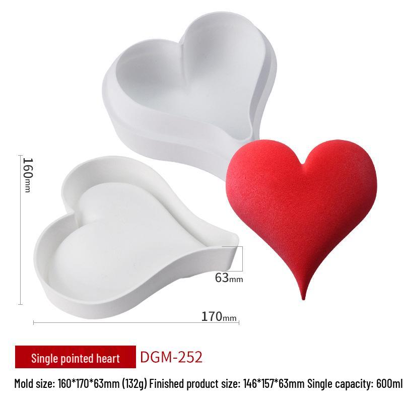 Sanshin Heart Silicone Mold for Mousse, Pastry, Chocolate, and Jelly Baking