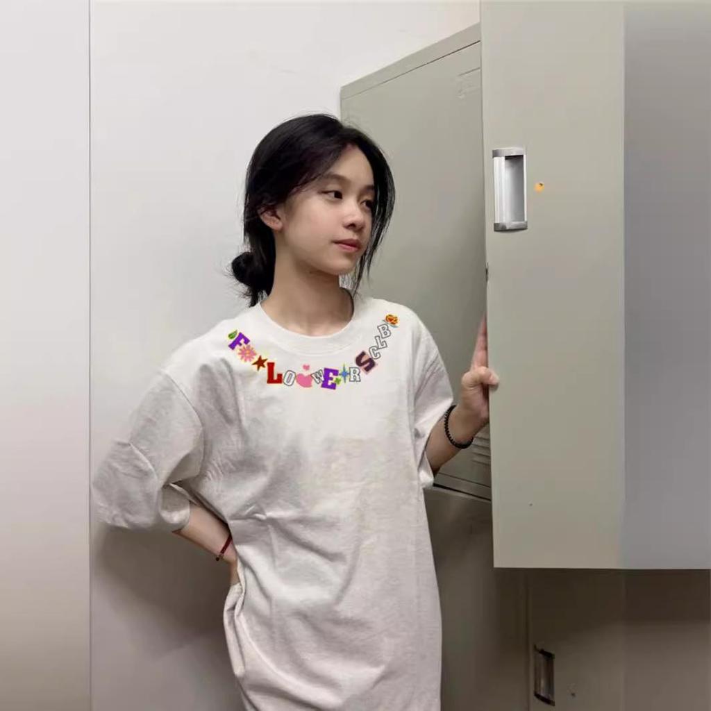 Plus Size Pure Cotton American Design Loose Short-Sleeve T-Shirt for Women (2-300 Lbs)