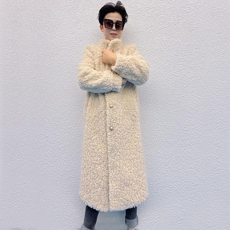 

Женская меховая куртка с интегрированным утеплителем, новая модная удлиненная теплая верхняя одежда для осени и зимы S [90-55kg] абрикосовый