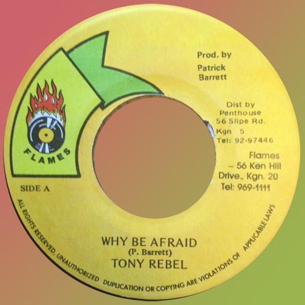 

7inch Record TONY REBEL Why Be Afraid Jah By My Side NONE Flames 1996 Jamaica Reggae Ska Dub Used