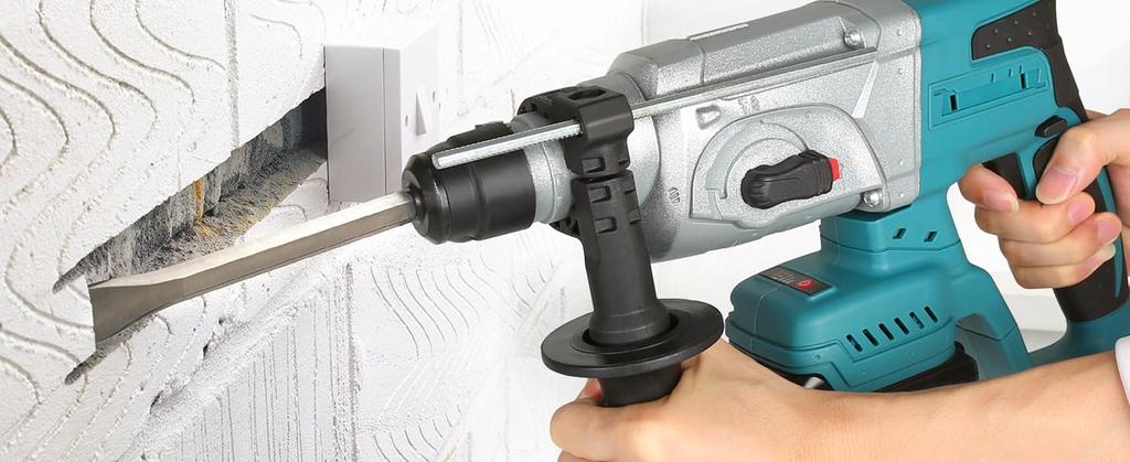 Kachiari Cordless Hammer Drill with Brushless Variable Speed and 3 Hammer and Ideal for Drilling and Chiseling and Carpentry Tools for Compatible with