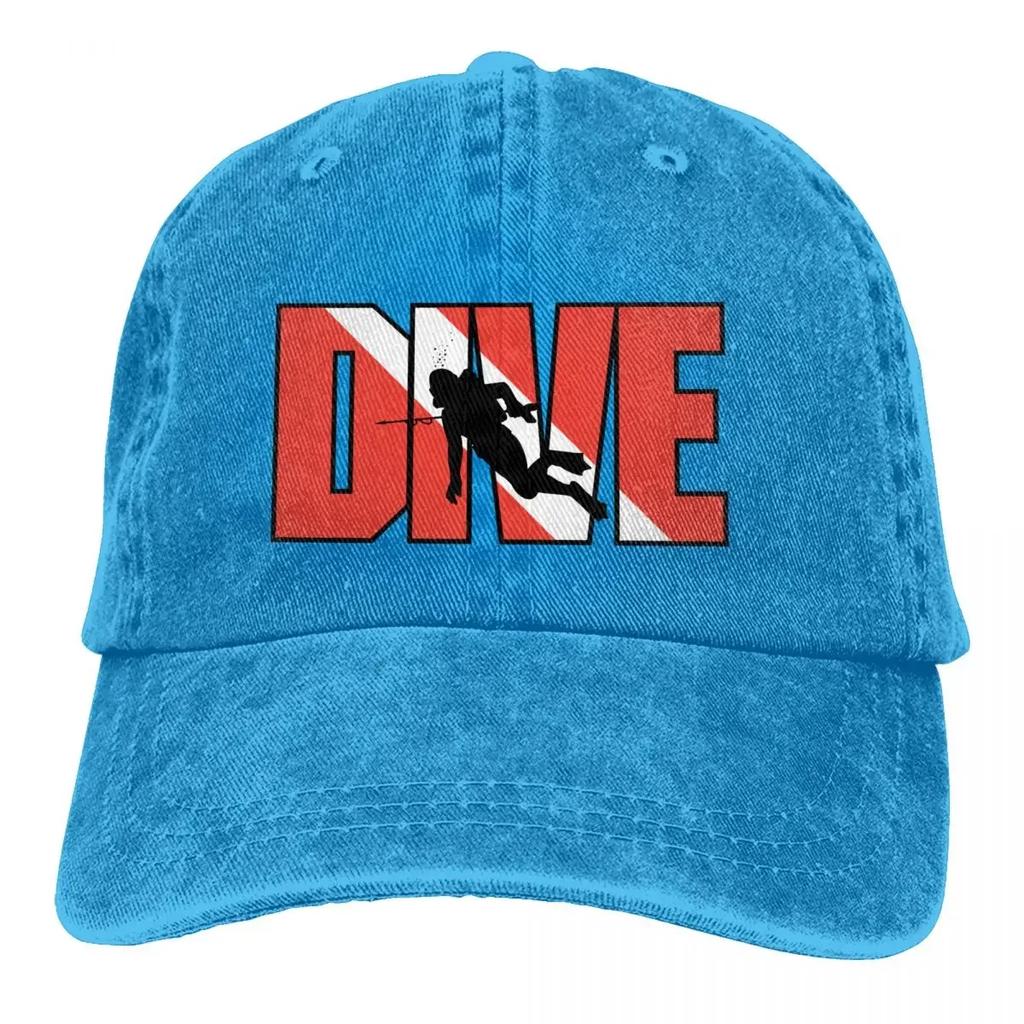 Dive Scuba Diving Multicolor Hat Peaked Men Women's Cowboy Cap Red Baseball Caps Personalized Visor Protect Hats