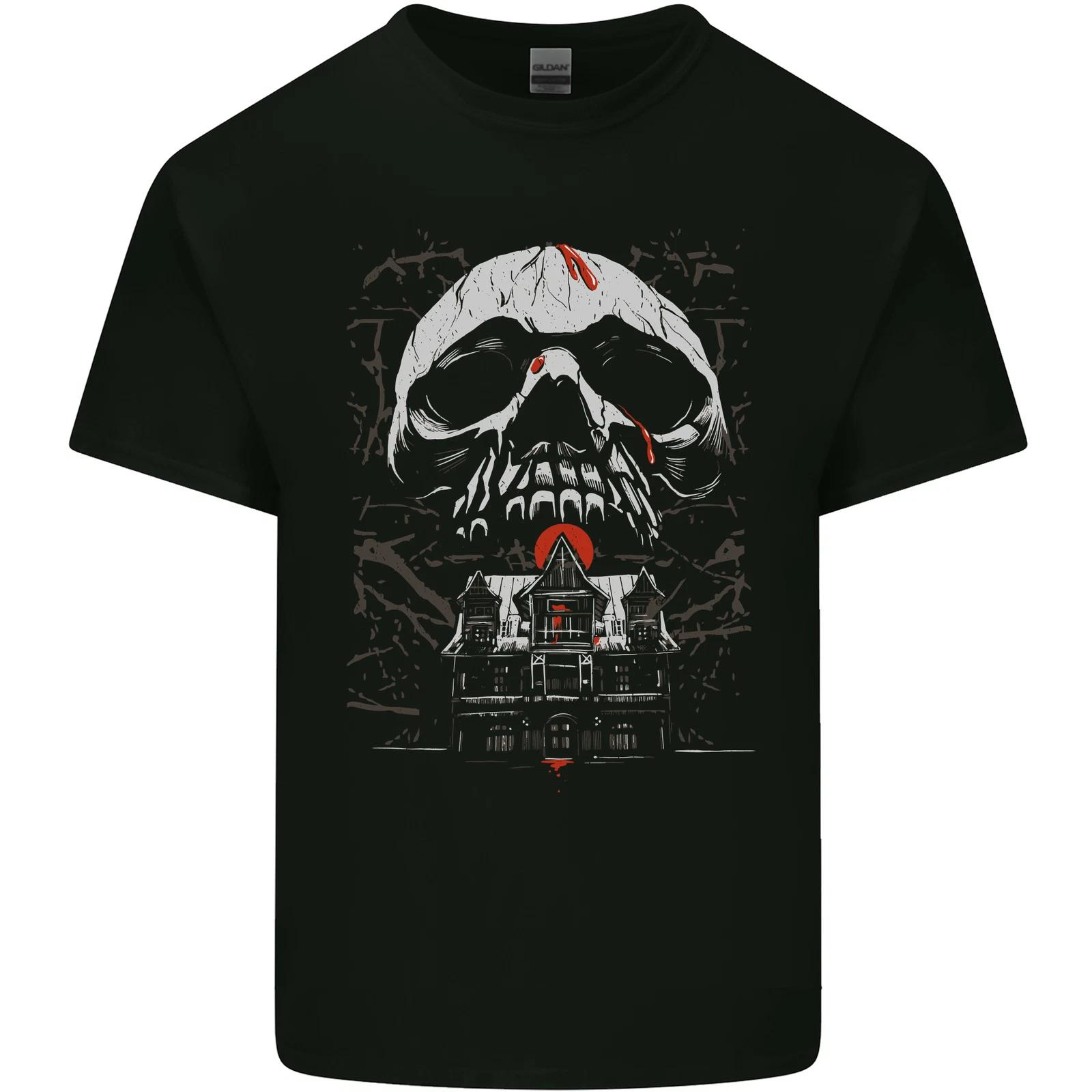 

Haunted House Skull Halloween Kids T-Shirt Childrens M