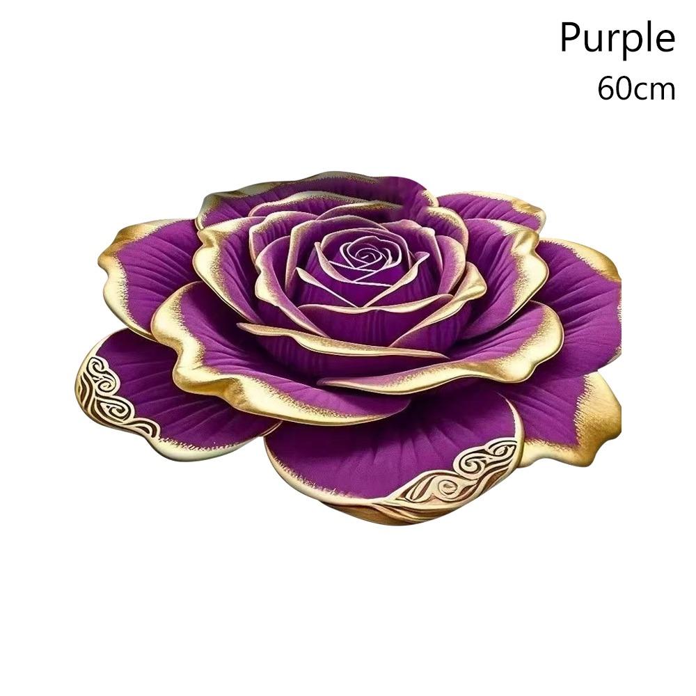 Non-slip Rose Floor Mat Special-shaped Bathroom Floor Mat  for Living Room Tea Table Bedside