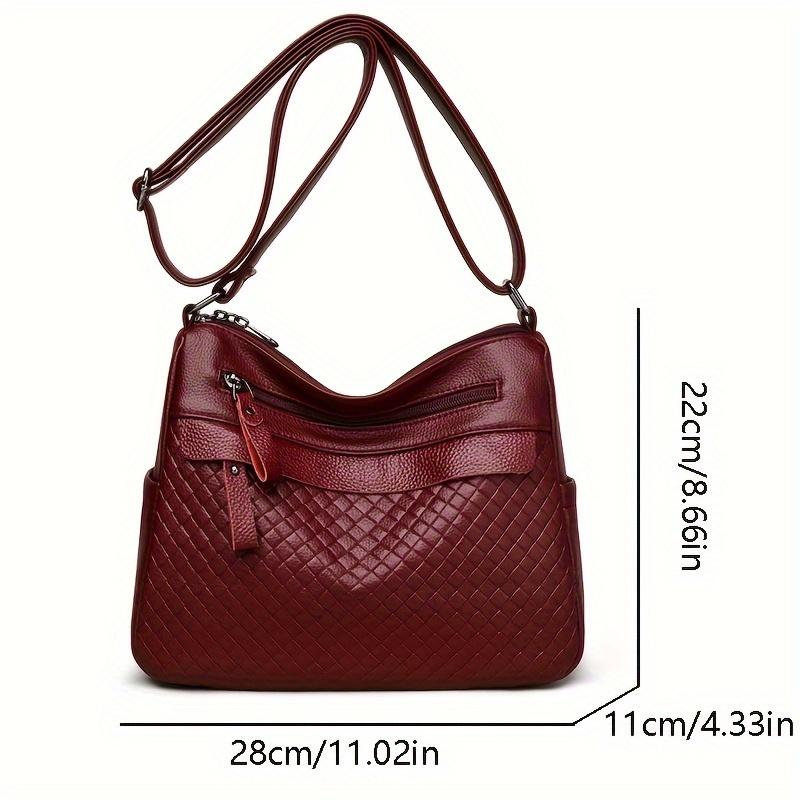 Casual Women's Crossbody Bag with Stripes, PU Leather, Tassel Detail, Lightweight, Removable Strap
