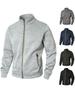 Men's European Size Stand Collar Cardigan Hoodie for Autumn/Winter