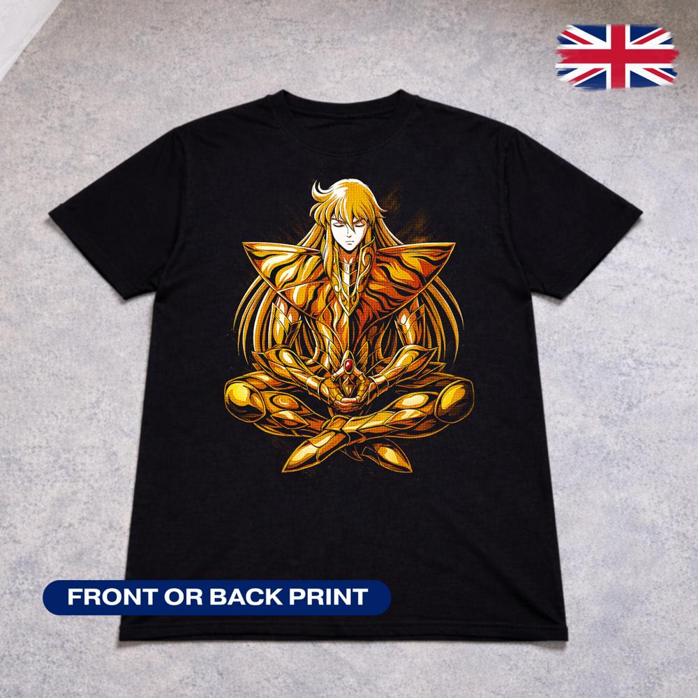 Saint Seiya Virgo Shaka T Shirt Gold Saint Anime Tee Knights Zodiac Adults Kids 2XL