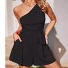 Europäische und amerikanische Frühjahrs- und Sommer-Neuheiten Damenbekleidung schulterfrei Schnürung Taschen Streetwear sexy lässig einfarbiger Jumpsuit Shorts