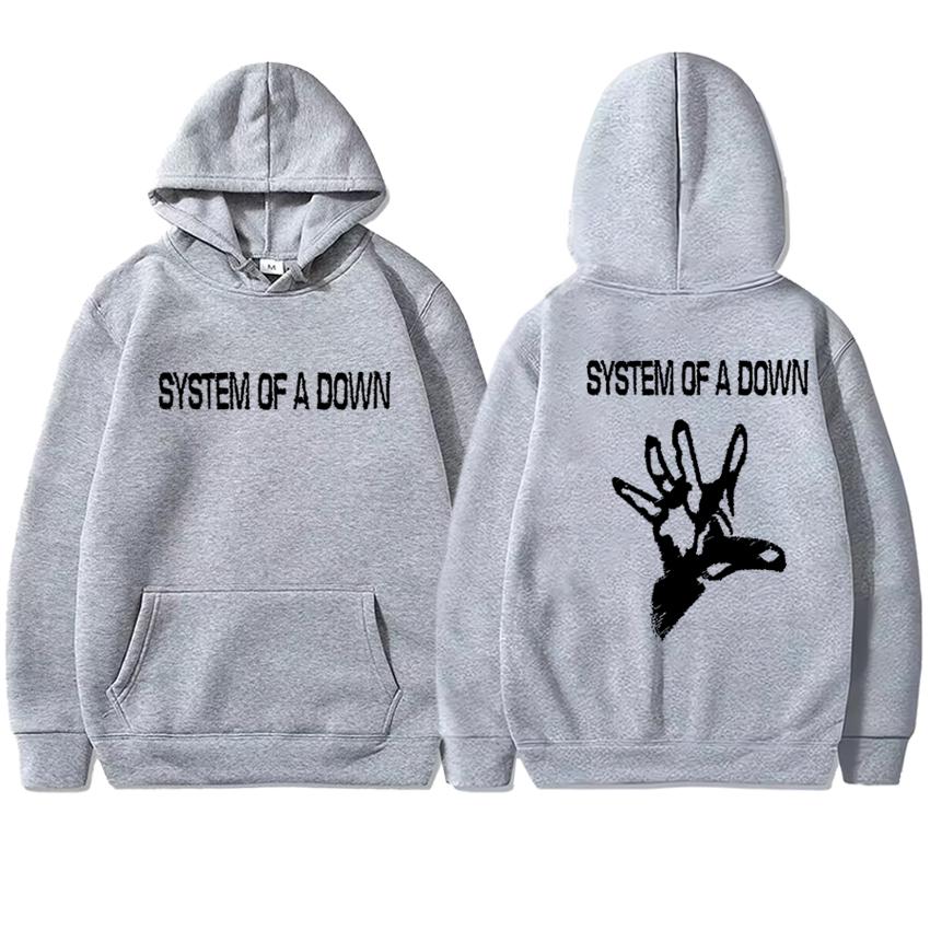 Rock Music System of A Down Double Sided Printed Streetwear Autumn Winter Men Women Vintage Punk Hoodie Unisex Fleece Pullover