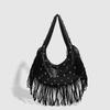 Sac à Franges Rétro Un Sac à Main Simple à Bandoulière Unique Tendance et à la Mode pour Femmes
