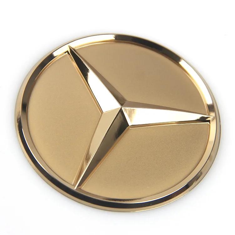 52mm 57mm Solide 3D & Flache Stern Apfelbaum Abzeichen Nickel Auto Emblem für Mercedes Benz AMG Lenkrad Mittel Logo Silber Gold