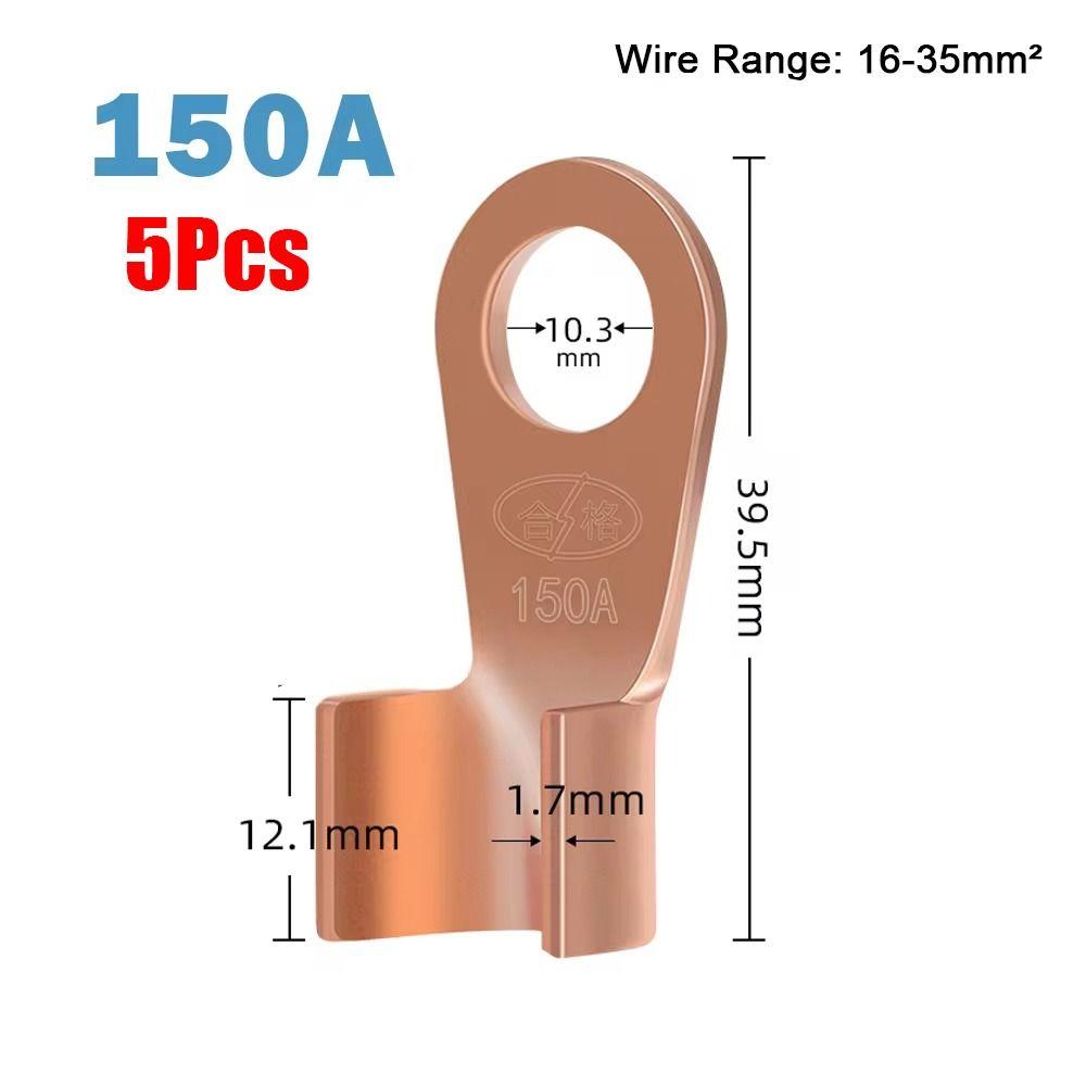 5/10Pcs OT Type OT Wire Nose Terminal Crimp Copper 10A-400A OT Cable Connector Kit 1.5-16mm2 Bolt Hole OT Lugs Ring Crimp
