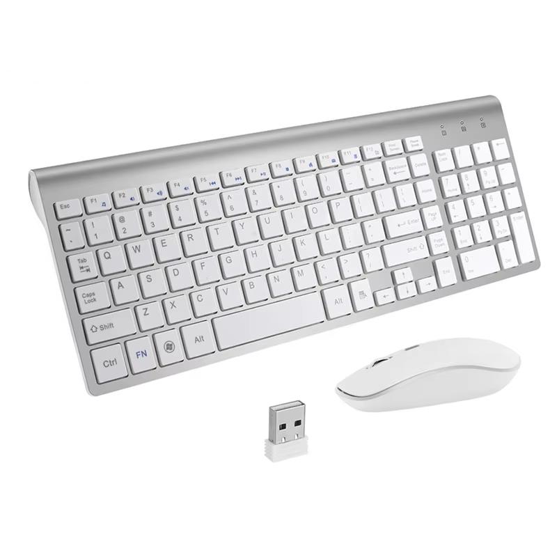 Jomaa 2.4G Wireless Keyboard and Mouse Combo Mini Multimedia Full-size Keyboard Mouse Set For Computer Notebook Laptop Desktop