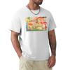 Mushroom Pond Painting Tshirt Basic Solid Color Short Sleeve Cotton Top