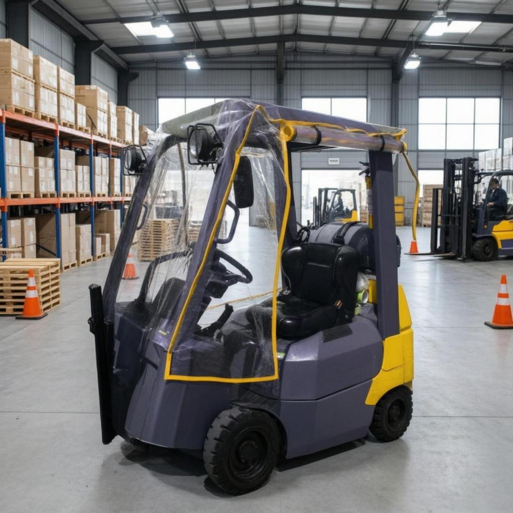 Forklift Cab Enclosure Cover Waterproof with Zipper
