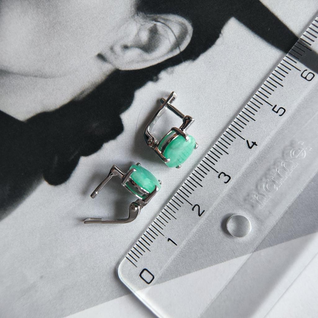 Stříbrné náušnice s přírodním smaragdem 4,525ct (2206330)