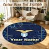 Round Rug Custom NameLazio FC Pattern Non Slip Carpet Home Floor Decor