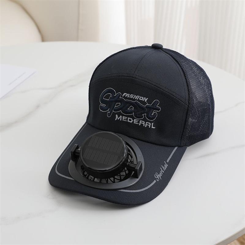 Summer Sunscreen Visor Fashionable New Men's and Women's Outdoor Sunshade Outdoor Solar Charging Fan Baseball Cap