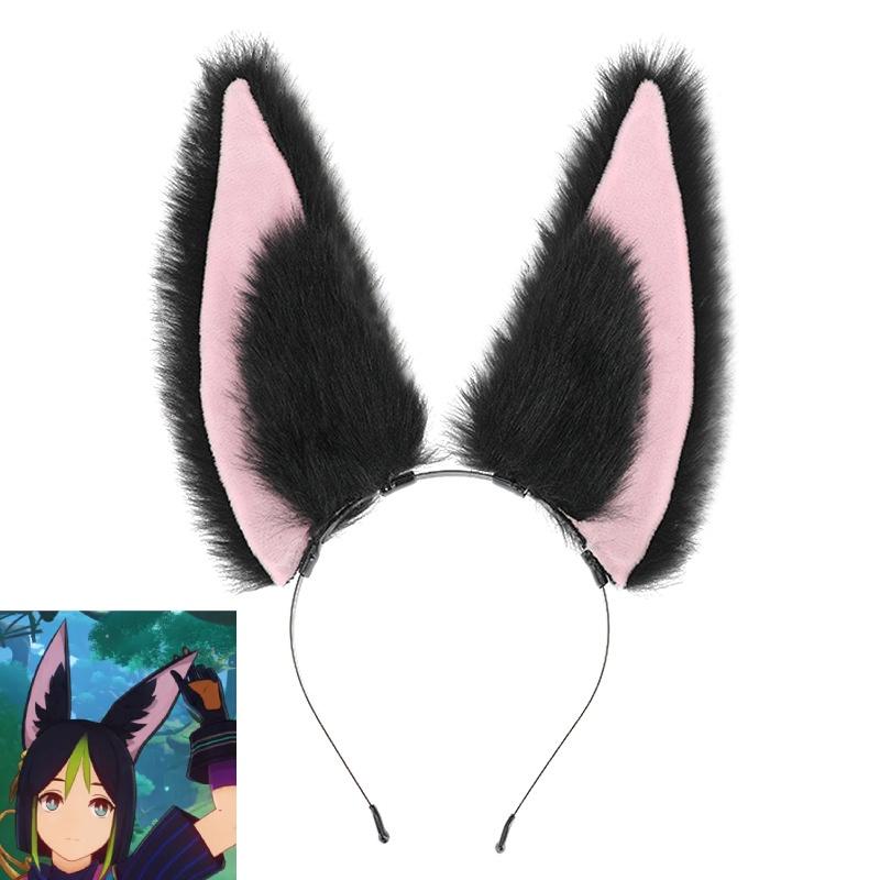 Genshin Tighnari Impact Plush Headdress Cartoon Headband Bendable Rabbit Ears
