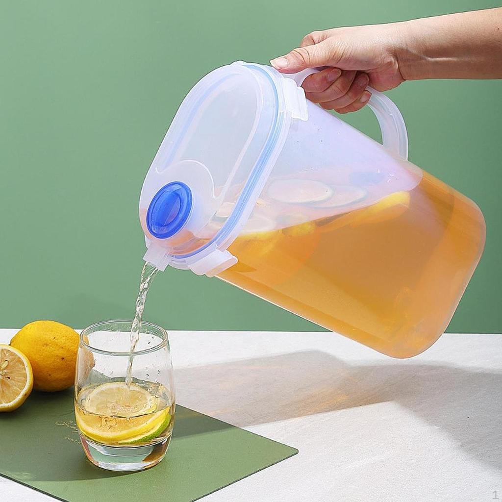 Water Pitcher Beverage Container Large Capacity with Lid and Handle Jug Juice for