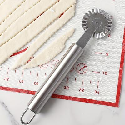 Nerezový mřížkový váleček na pizzu, kráječ těsta, pečicí síťka, řezný nástroj