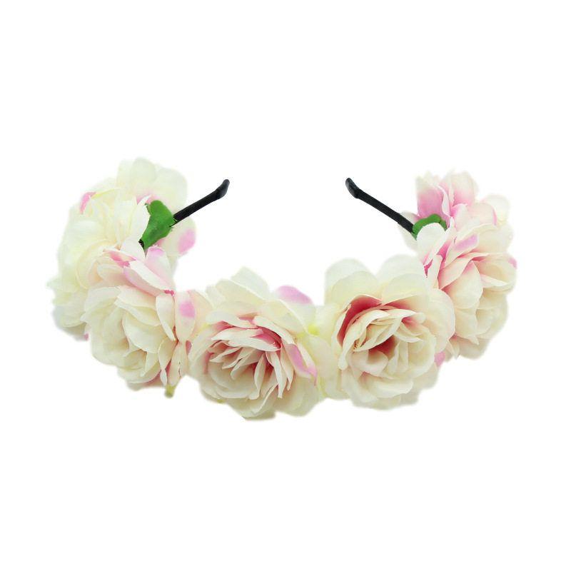 Artificial Fabric Fashion Hair Band Factory Direct Sales Garland Pink No. 5