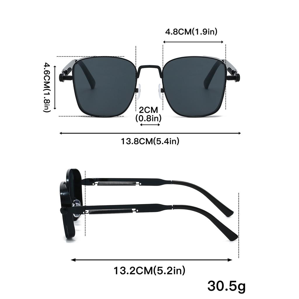 Vintage Square Sunglasses Men Fashion Retro Hip-hop Outdoor Shades Women  Trendy Brand Design Punk Decor Sun Glasses