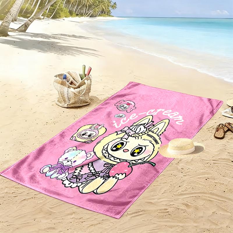 LABUBU Beach Towel, Durable and Easy to Clean, Soft and Vibrant Beach Towel Perfect for Travel