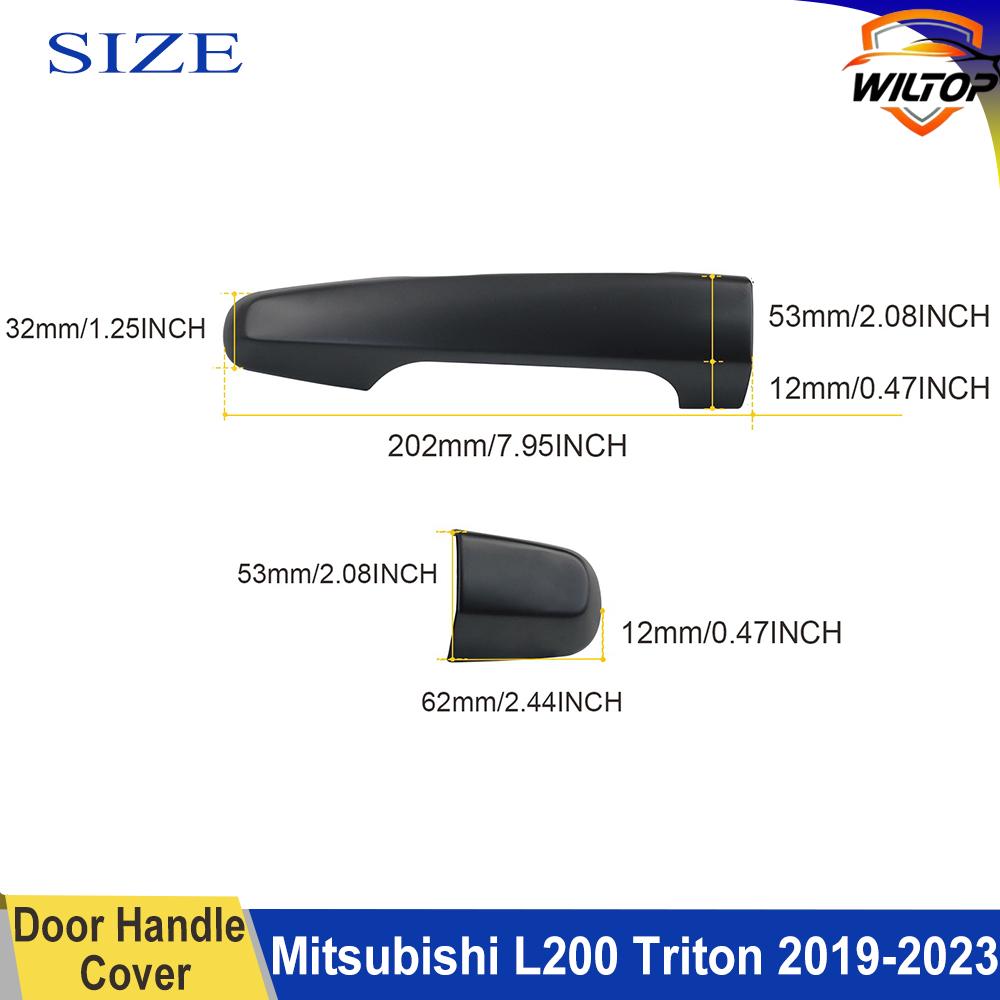 Door Handle Covers For Mitsubishi L200 Triton 2019-2025 With Keyhole Exterior Auto Parts Matte Black Car Accessorie Stickers