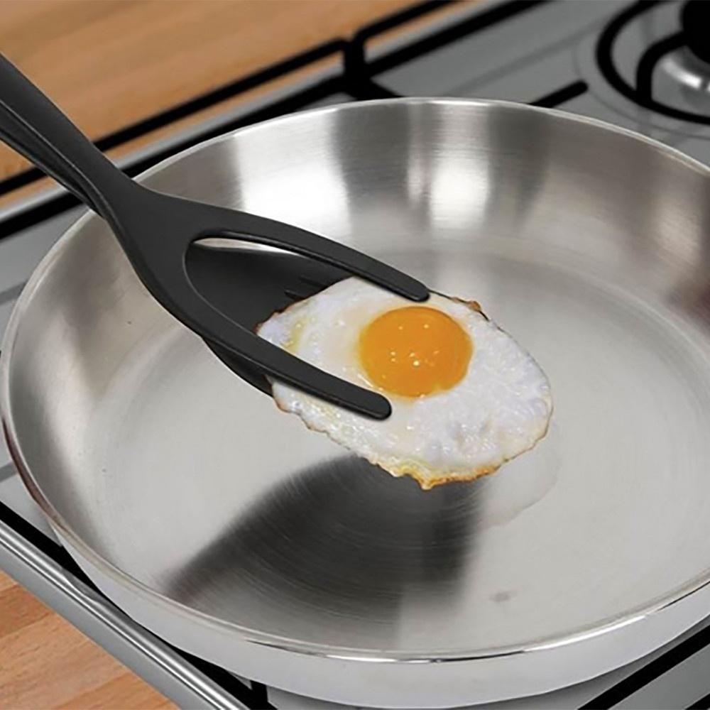 Creative Egg Pie Servers+Tweezers 2IN1 Flip Perfect Pancake Making Useful Easy Baking Cooking Shovel