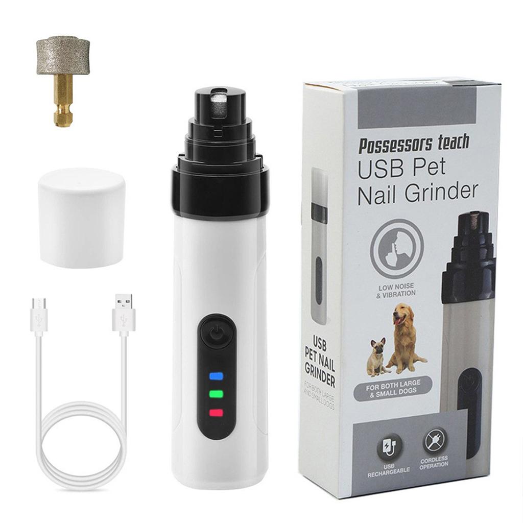 2 Speed Electric Pet Nail Grinder Safe USB Rechargeable Dog Cats Nail Trimmer Low Noise Clipper For Small To Large Pet