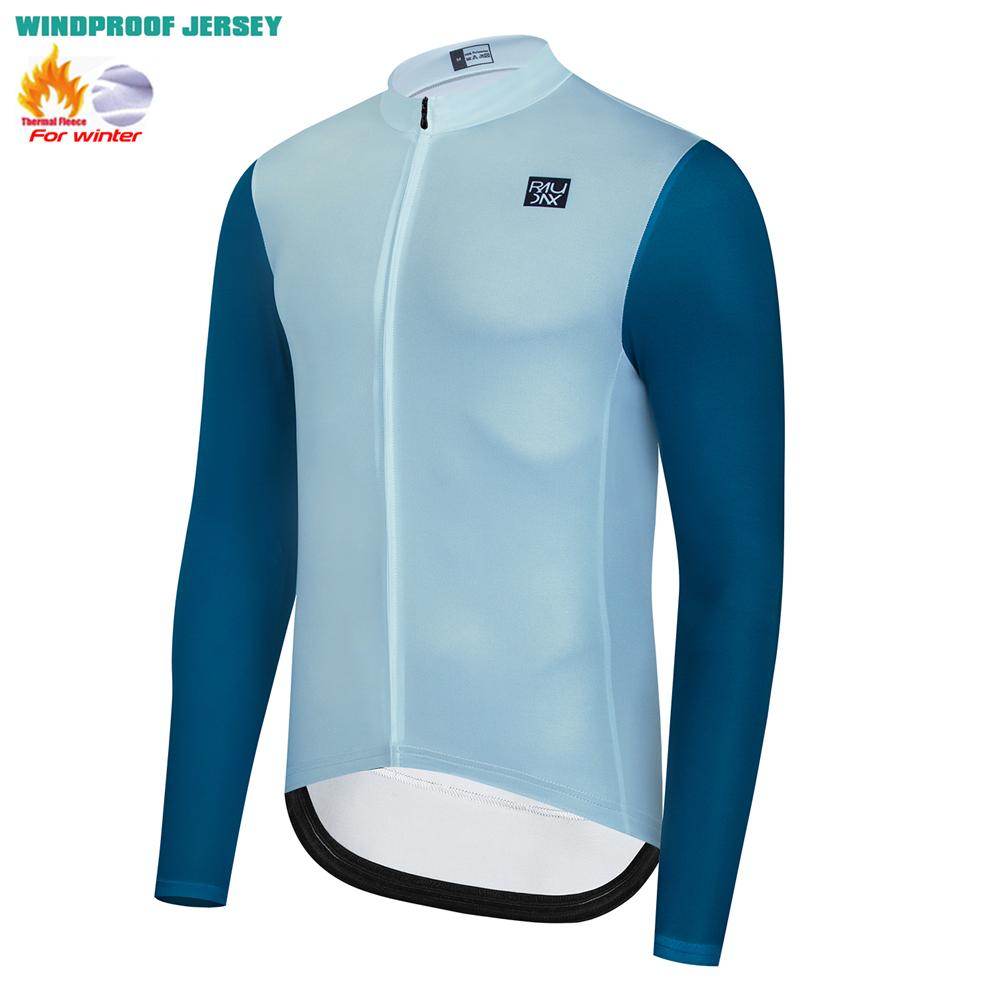 Raudax Winter Long Sleeve Cycling Clothing Thermal Fleece Keep Warm Road Bike Sportswear Mountain Bike Jerseys Ropa De Hombre