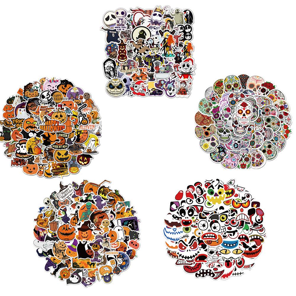 13 Models of 50 Halloween Holiday Decoration Graffiti Stickers Suitcase Computer Waterproof No Glue Stickers DIY