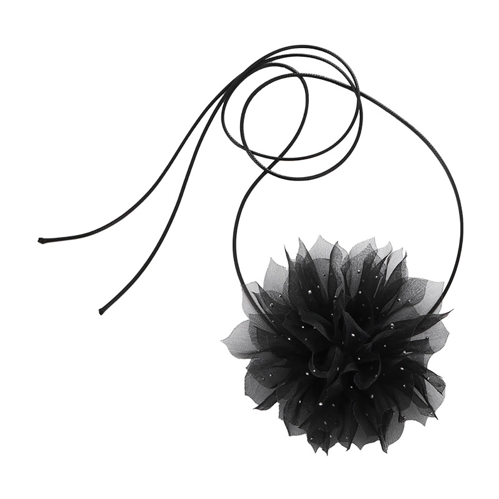 

Элегантное сетчатое колье Нежное колье Стильное украшение на шею Модное веревочное колье Сетчатый материал Подарок для женщин девушки чёрный