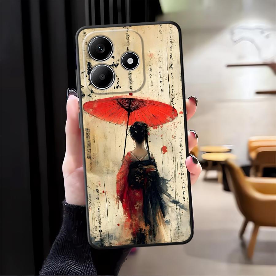 Cartoon Retro Girl Phone Cover Case for Xiaomi Redmi Note 14 14C K80 13 Pro Plus A4 A5 9 8 7 10 A3 A1 12C 13C 12 11 K40 A1 A2