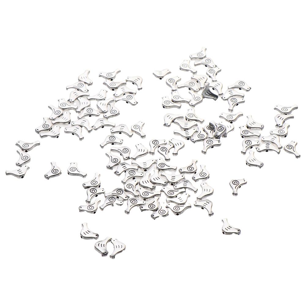 

100 шт. свободные бусины из сплава, подвески в форме птицы, соединитель для животных, подвески для изготовления ювелирных изделий