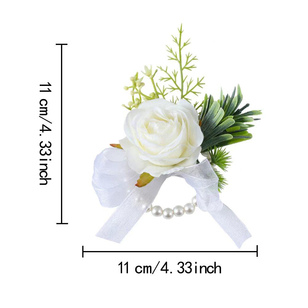 Wedding Chest Flower, Groom Bride Wedding Bridesmaid Wrist Flower, Wedding Accessory, Rose Ribbon Simulation Flower, Wreaths