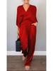 European and American Solid Color Satin Women's Summer Short-Sleeve Top & Pants Set (2025)