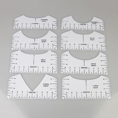 Guía de regla de camiseta de 8 piezas para herramienta de centrado de alineación de vinilo para prensa de calor o Cricut